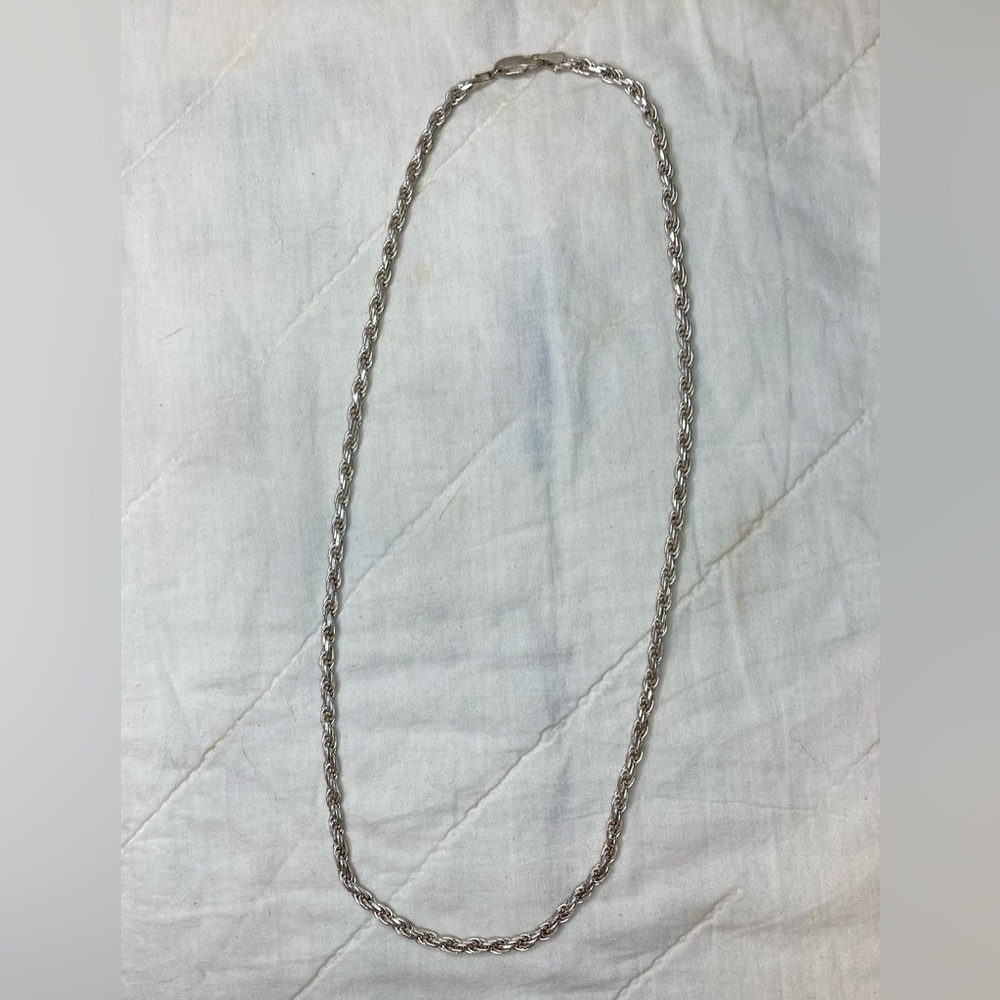 Vintage Milor 925 Sterling Silver Rope Chain Necklace from Italy (25.5”)